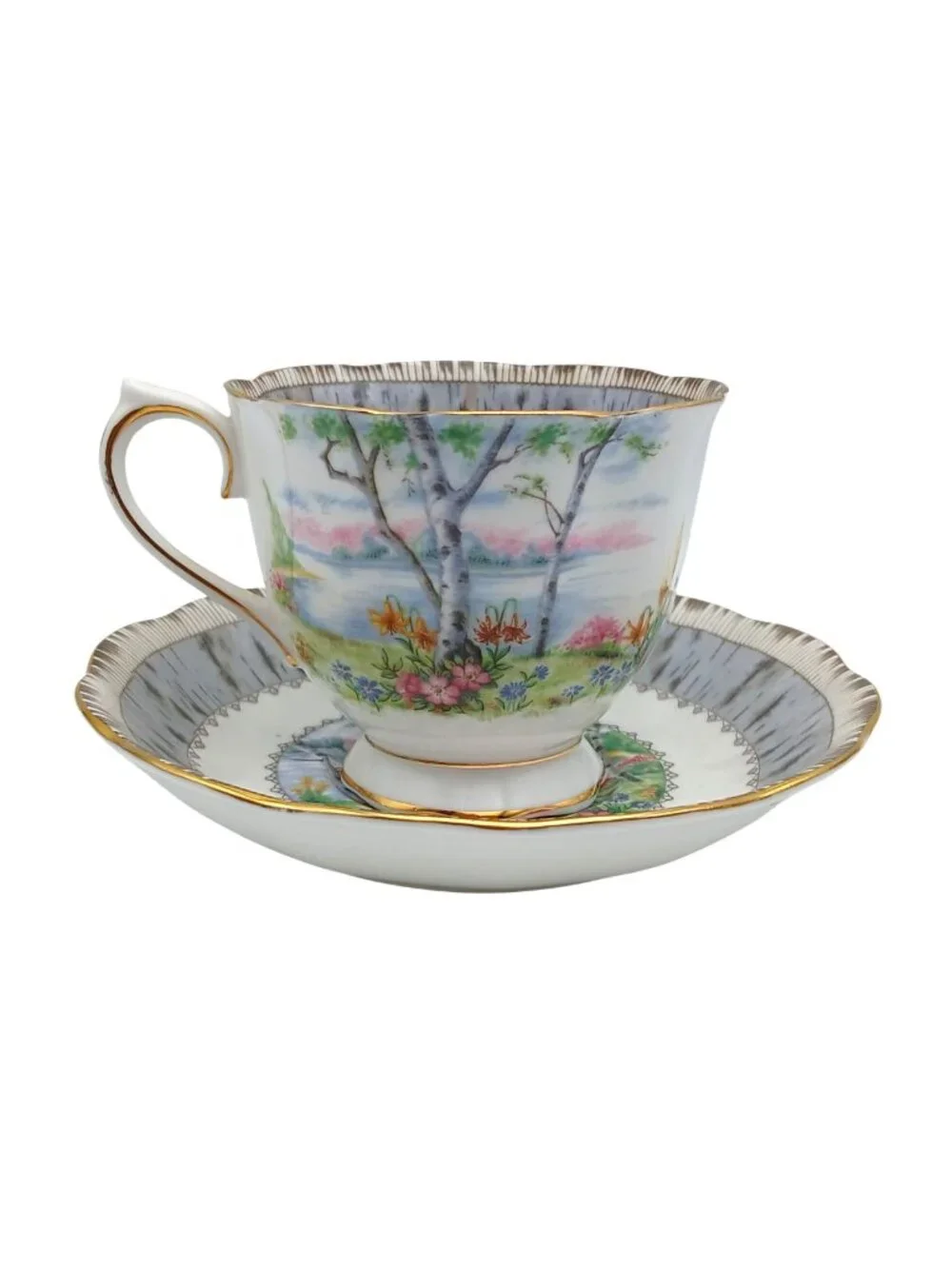 Royal Albert Silver Birch 4pc Place Setting Bone China Dinnerware England